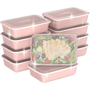 Bentgo Prep – 20-Piece 1-Compartment Reusable Meal Prep Containers with Lids, PFAS & BPA Free Materials, Durable, Microwave, Freezer, & Dishwasher Safe To Go Food Storage (Sky)(Peony Glitter)