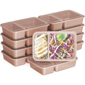 Bentgo Prep – 20-Piece 2-Compartment Reusable Meal Prep Containers with Lids, PFAS & BPA Free Materials, Durable, Microwave, Freezer, & Dishwasher Safe To Go Food Storage (Mint)(Rose Gold)