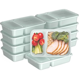 Bentgo Prep – 20-Piece 2-Compartment Reusable Meal Prep Containers with Lids, PFAS & BPA Free Materials, Durable, Microwave, Freezer, & Dishwasher Safe To Go Food Storage (Mint)(Mint)