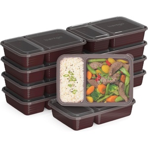 Bentgo Prep – 20-Piece 2-Compartment Reusable Meal Prep Containers with Lids, PFAS & BPA Free Materials, Durable, Microwave, Freezer, & Dishwasher Safe To Go Food Storage (Mint)(Burgundy)