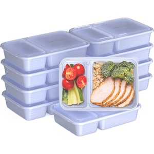 Bentgo Prep – 20-Piece 2-Compartment Reusable Meal Prep Containers with Lids, PFAS & BPA Free Materials, Durable, Microwave, Freezer, & Dishwasher Safe To Go Food Storage (Mint)(Periwinkle)