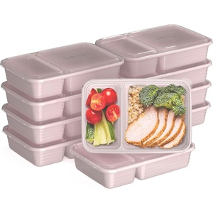 Bentgo Prep – 20-Piece 2-Compartment Reusable Meal Prep Containers with Lids, PFAS & BPA Free Materials, Durable, Microwave, Freezer, & Dishwasher Safe To Go Food Storage (Mint)(Blush Pink)