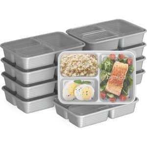 Bentgo Prep – 20-Piece 3-Compartment Reusable Meal Prep Containers with Lids, PFAS & BPA Free Materials, Durable, Microwave, Freezer, & Dishwasher Safe To Go Food Storage (Silver)(Silver)