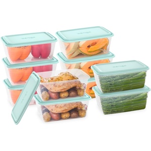 Bentgo Prep 20-Piece 8-Cup Deep-Dish Storage Containers for Meal Prep | PFAS & BPA-Free, Microwave, Freezer, & Dishwasher Safe (Aqua Splash)