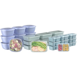 Bentgo Prep 60-Piece Variety Meal Prep Kit – Reusable PFAS & BPA-Free Food Containers 1-Compartment Trays, Prep Bowls, & Snack Boxes – Microwave, Freezer, & Dishwasher Safe (Floral Pastels)(Floral Pastels)