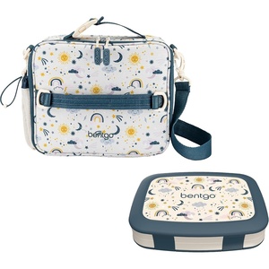 Bentgo Prints Insulated Lunch Bag Set With Kids Bento-Style Lunch Box (Friendly Skies)