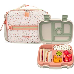 Bentgo Prints Insulated Lunch Bag Set With Kids Bento-Style Lunch Box (Geo Speckle)