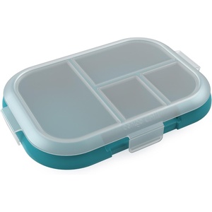 Bentgo Replacement Tray Chill Kids Lunch Box – Reusable 4-Compartment Bento Box for Easy Meal Prep; 3.3 Cup Capacity; BPA-Free; Transparent Cover; For Ages 3+ (Confetti Edition – Truly Teal)(Truly Teal Speckle)