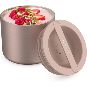Bentgo Stainless Insulated Food Container – 2.4 Cups (19 oz), Triple-Layer Insulation, Vacuum Seal, Leak-Proof, Built-In Handle, Wide Opening, Premium Stainless Steel, for Cool/Warm Foods (Rose Gold)(Rose Gold)