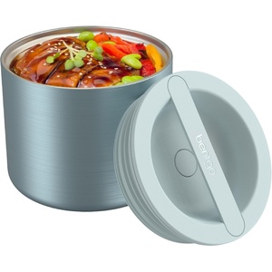 Bentgo Stainless Insulated Food Container – 2.4 Cups (19 oz), Triple-Layer Insulation, Vacuum Seal, Leak-Proof, Built-In Handle, Wide Opening, Premium Stainless Steel, for Cool/Warm Foods (Rose Gold)(Aqua)
