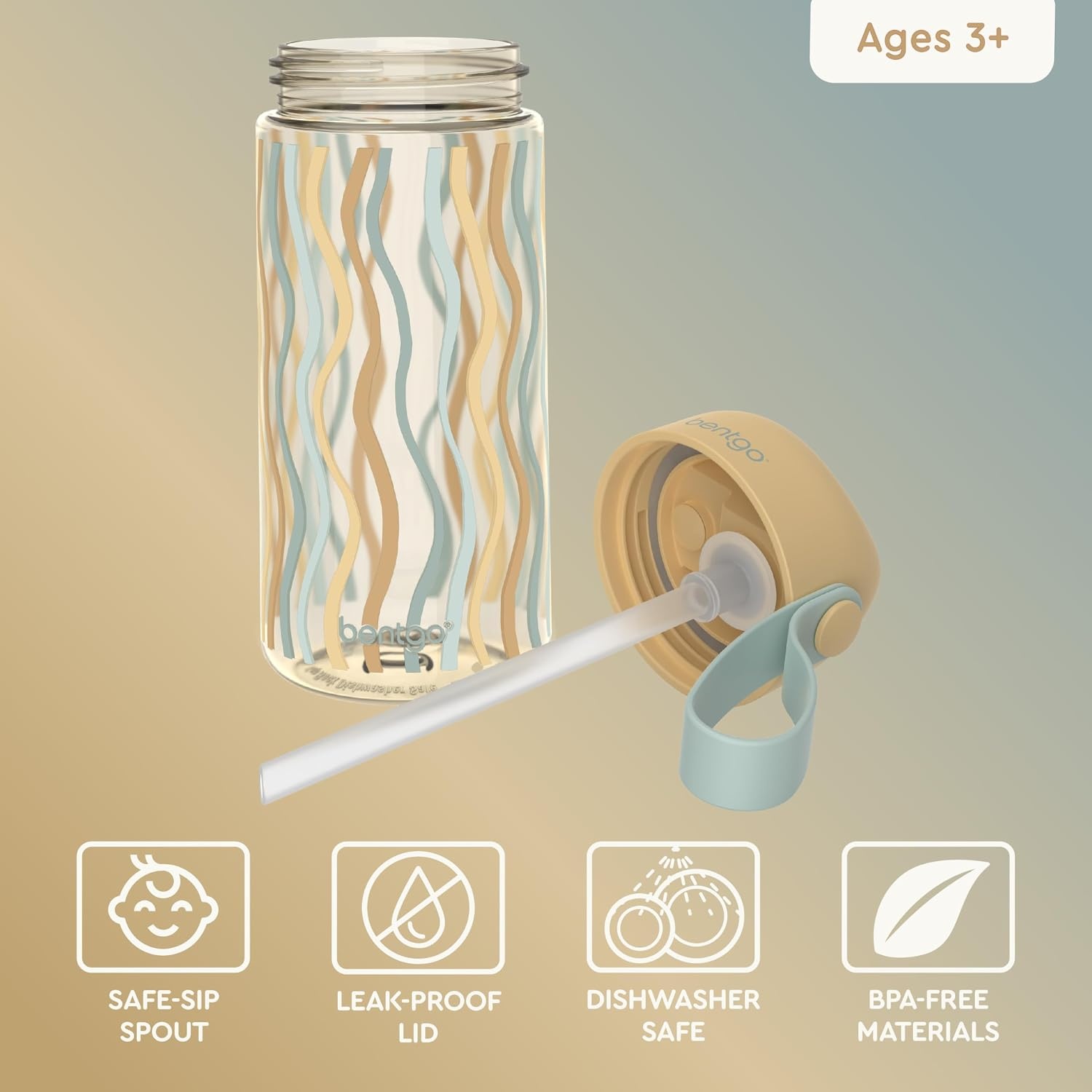 image:imageBentgo Kids Prints Lunch Bag Set With Water Bottle Wavy
