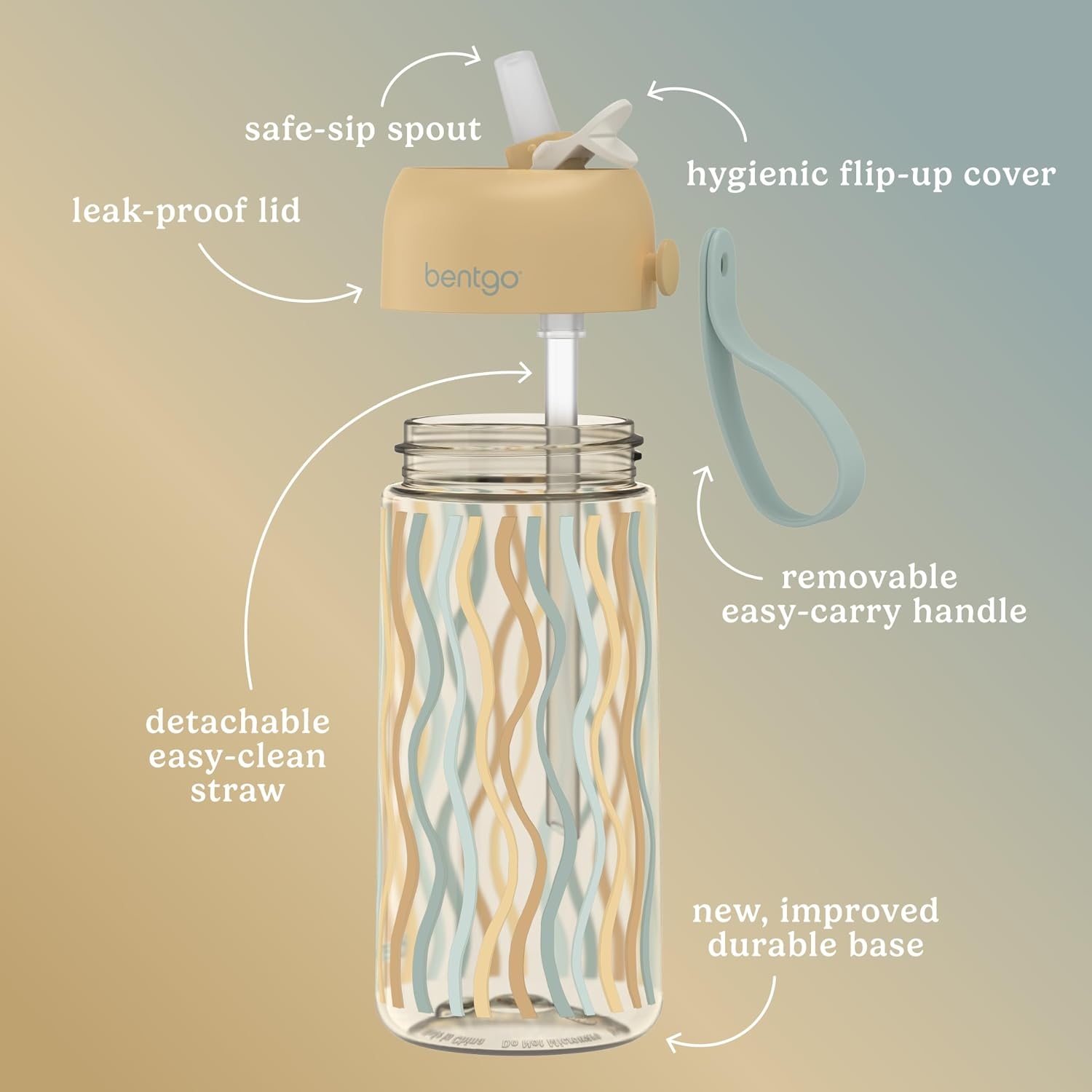 image:imageBentgo Kids Prints Lunch Bag Set With Water Bottle Wavy