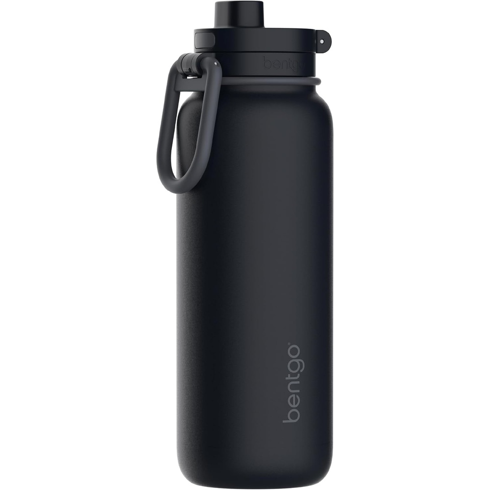 image:imageBentgo Flip 2in1 Straw amp Chug LeakProof Insulated Water Bottle 24 fl oz  Premium 188 Stainless SteelTripleLayer Vacuum Insulation 24Hour Cold BPA amp PFASFree Lilac CloudBack to Black