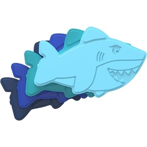 Bentgo Buddies Reusable Ice Packs: Slim Design for Lunch Boxes, Lunch Bags, and Coolers, Quick Freeze, PFAS- and BPA-Free, Multicolored 4-Pack (NEW Ballet & Bows)(Shark)