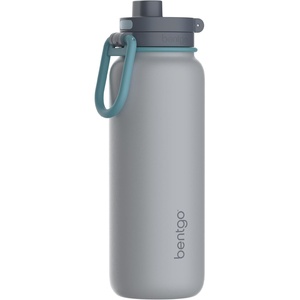Bentgo Flip 2-in-1 Straw & Chug Leak-Proof Insulated Water Bottle, 24 fl oz | Premium 18/8 Stainless Steel,Triple-Layer Vacuum Insulation, 24-Hour Cold, BPA & PFAS-Free (Lilac Cloud)(Gray Surf)