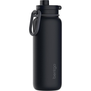 Bentgo Flip 2-in-1 Straw & Chug Leak-Proof Insulated Water Bottle, 24 fl oz | Premium 18/8 Stainless Steel,Triple-Layer Vacuum Insulation, 24-Hour Cold, BPA & PFAS-Free (Lilac Cloud)(Back to Black)