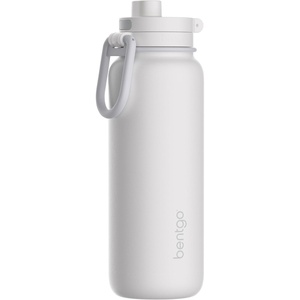 Bentgo Flip 2-in-1 Straw & Chug Leak-Proof Insulated Water Bottle, 24 fl oz | Premium 18/8 Stainless Steel,Triple-Layer Vacuum Insulation, 24-Hour Cold, BPA & PFAS-Free (Lilac Cloud)(Blanc)