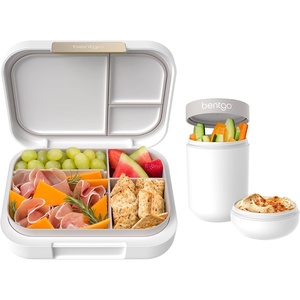 Bentgo® Modern Bento-Style Lunch Box Set With Reusable Snack Cup (White)